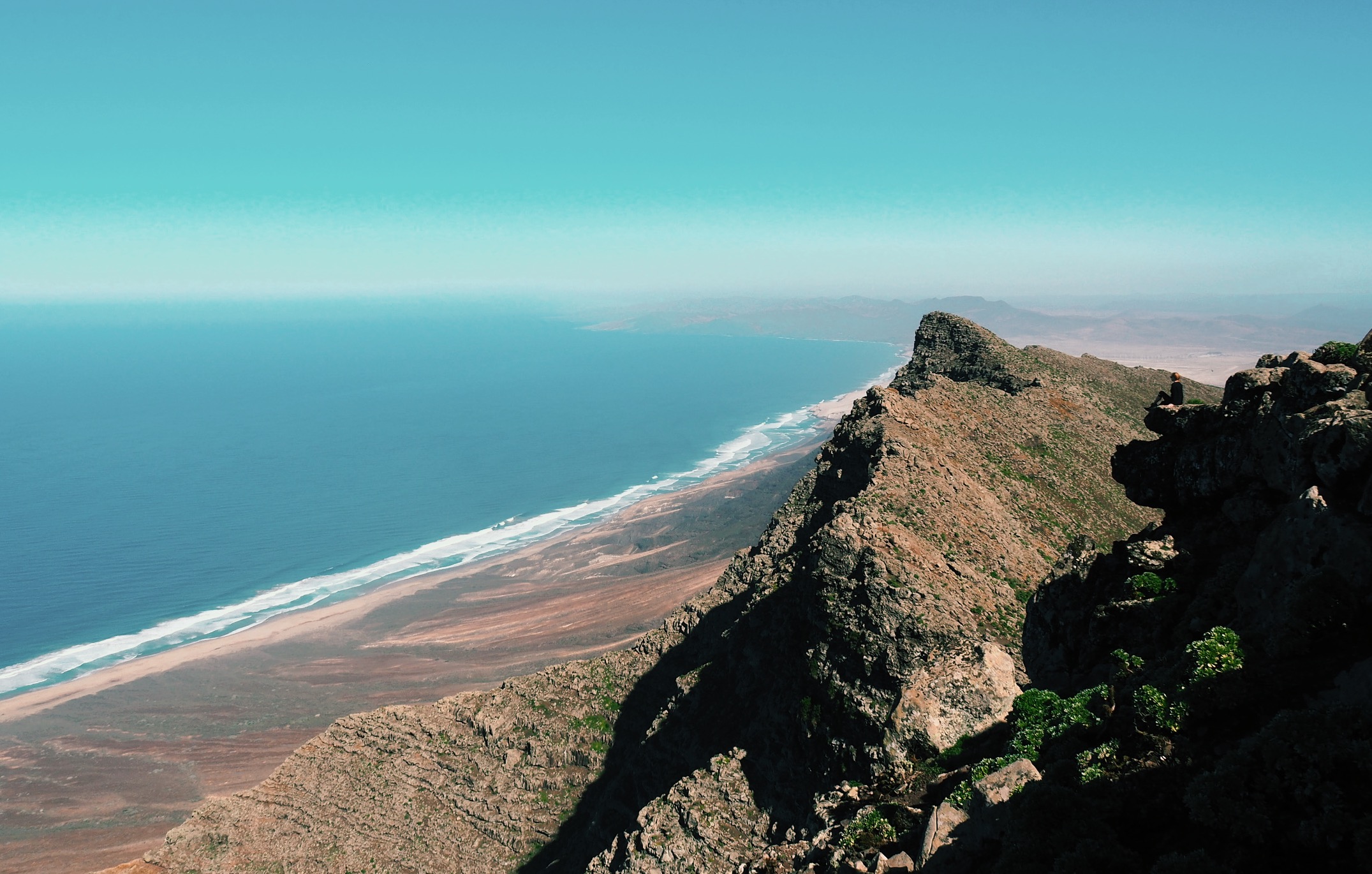 View of Pico de la Zarza while hiking on Fuerteventura