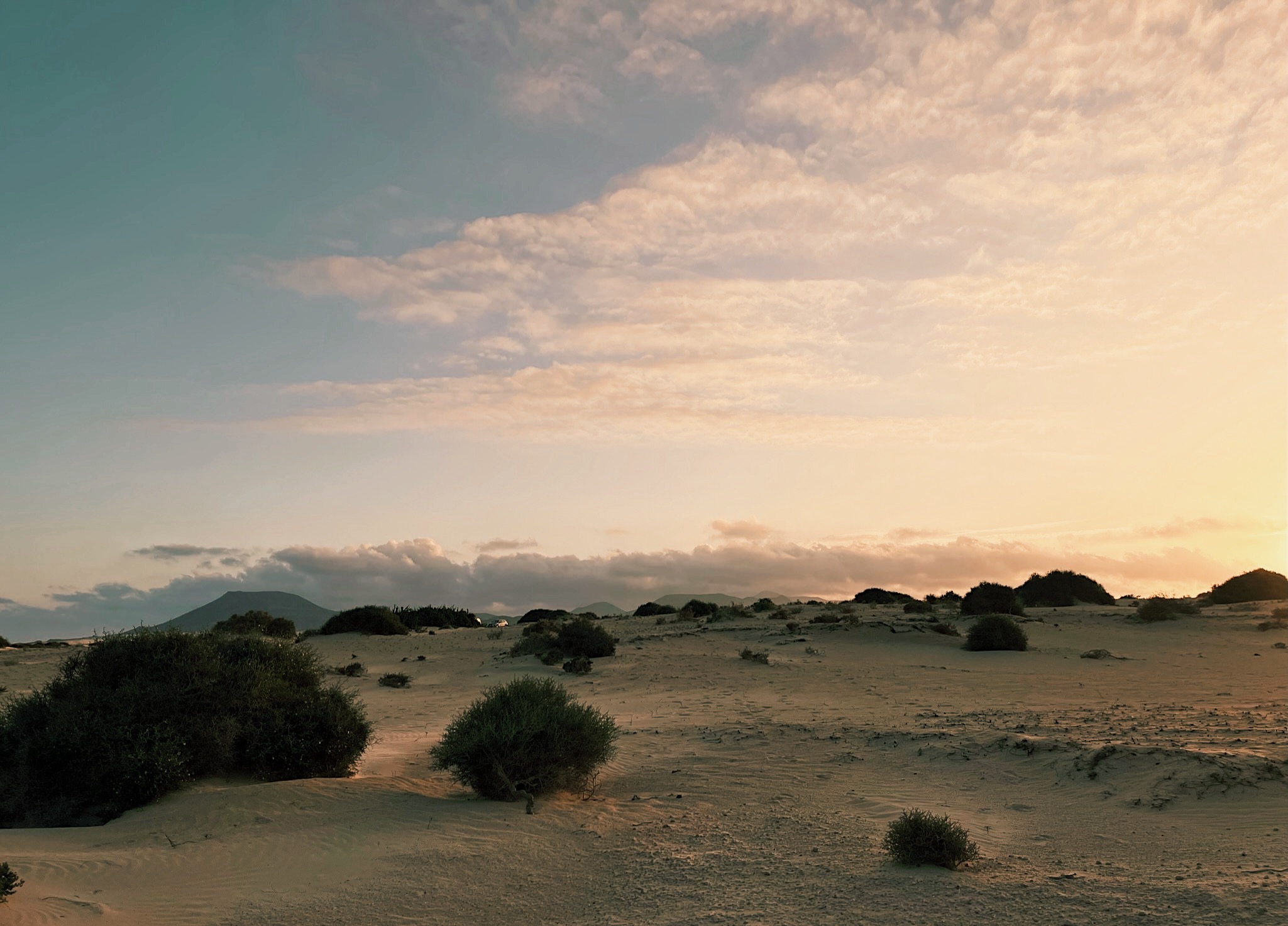 Sand dunes of Parque Natural de Corralejo while hiking on Fuerteventura