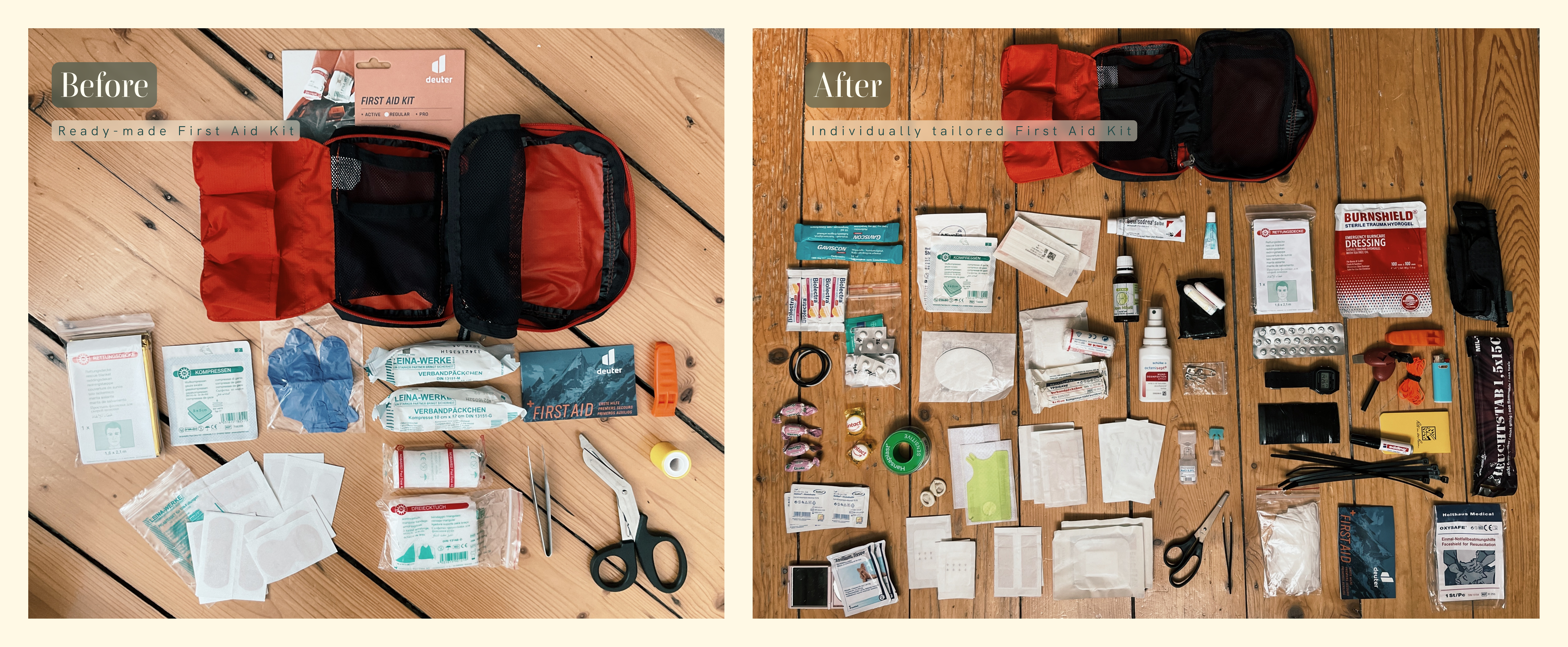 Individually Tailored First Aid Kit for Hiking and Outdoor Adventures