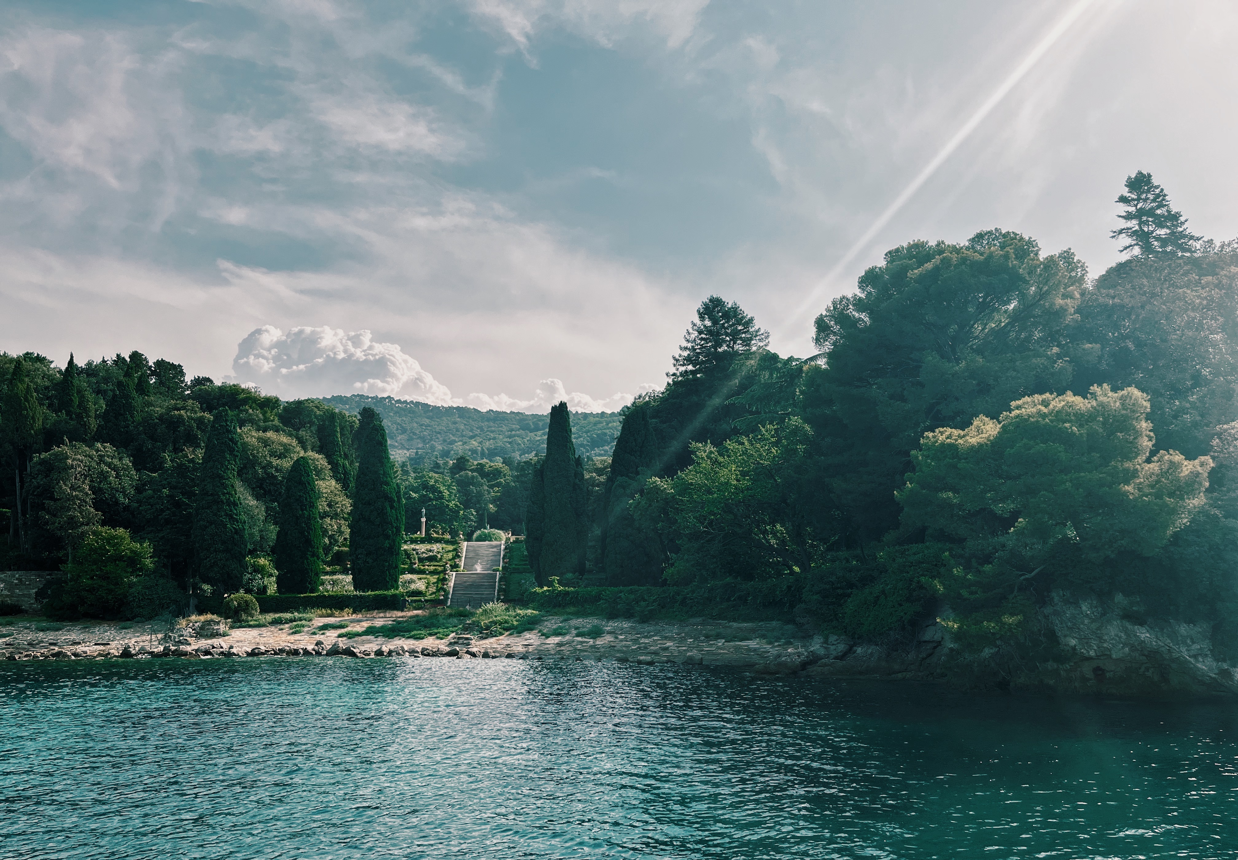 View from Miramare Castle close to Trieste, Italy, on the Alpe Adria Trail, the best thru-hiking trail for beginners