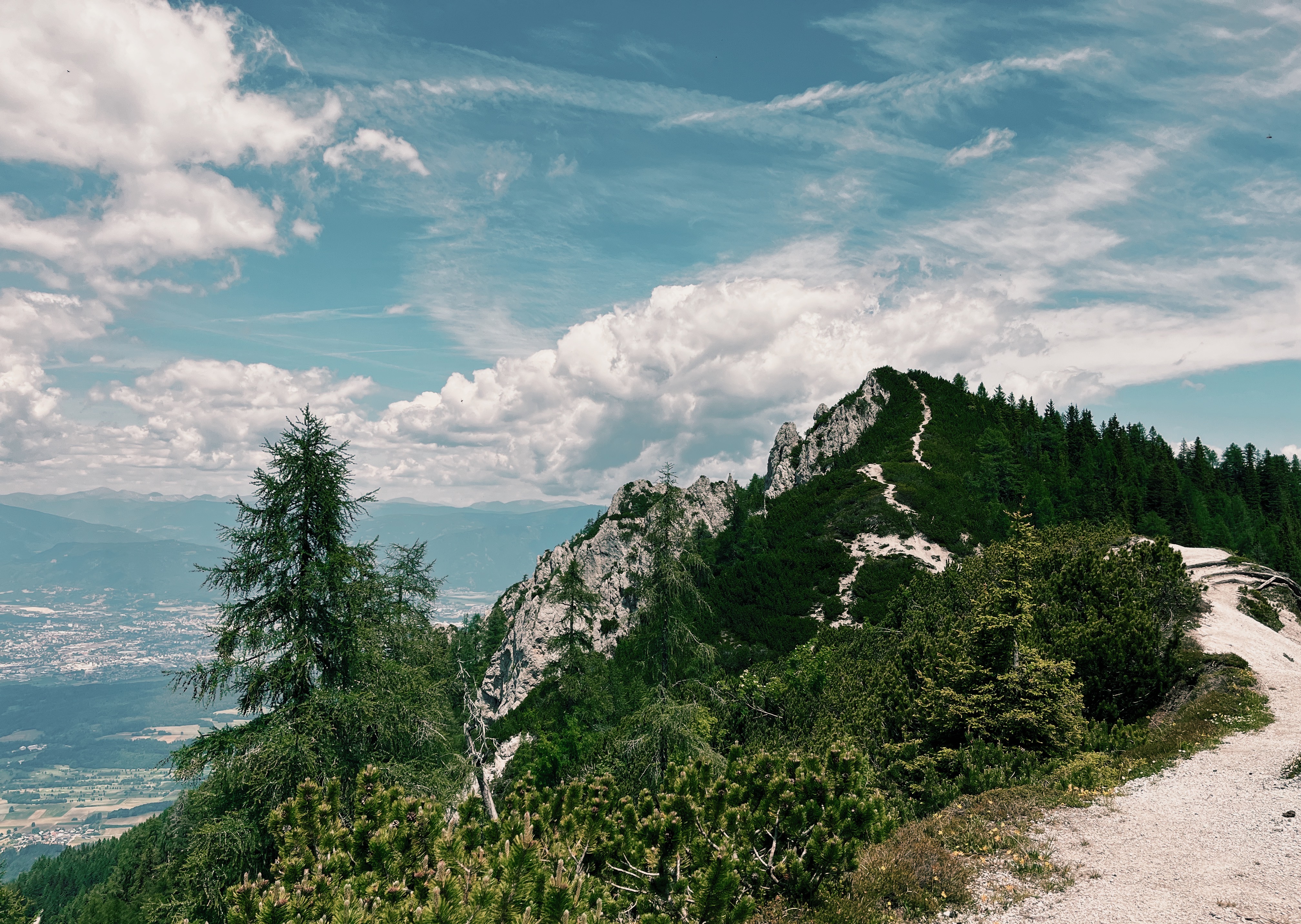 Mountain with view over Austria and Slovenia on the Alpe Adria Trail, the best thru-hiking trail for beginners