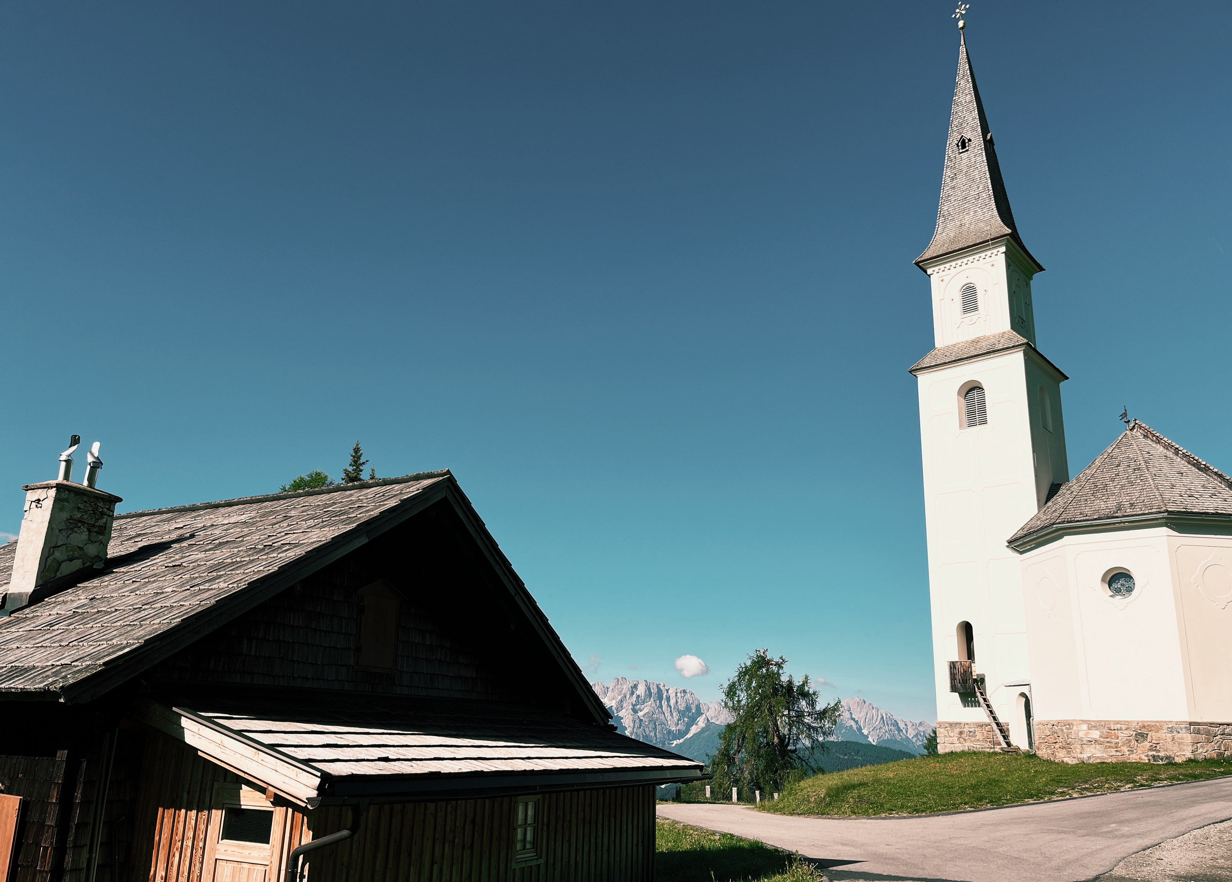 View of Marterle Church in Rangersdorf on the Alpe Adria Trail in Austria