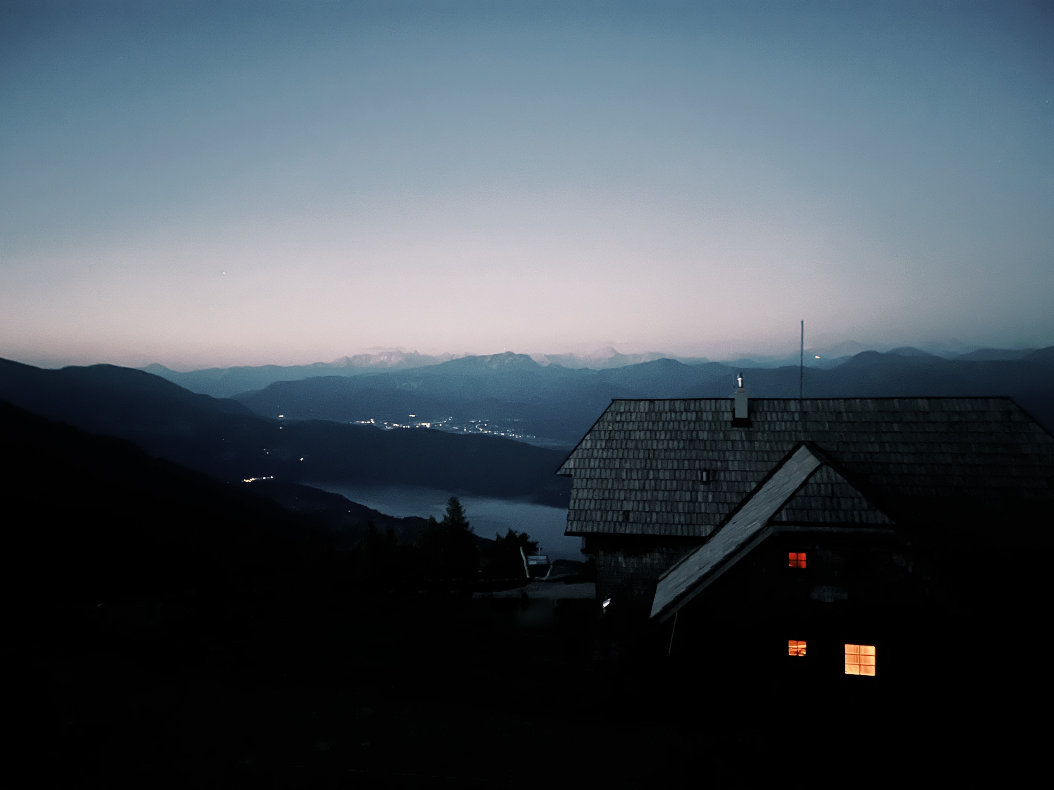 Alexanderalm at Dawn, a mountain hut on the Alpe Adria Trail
